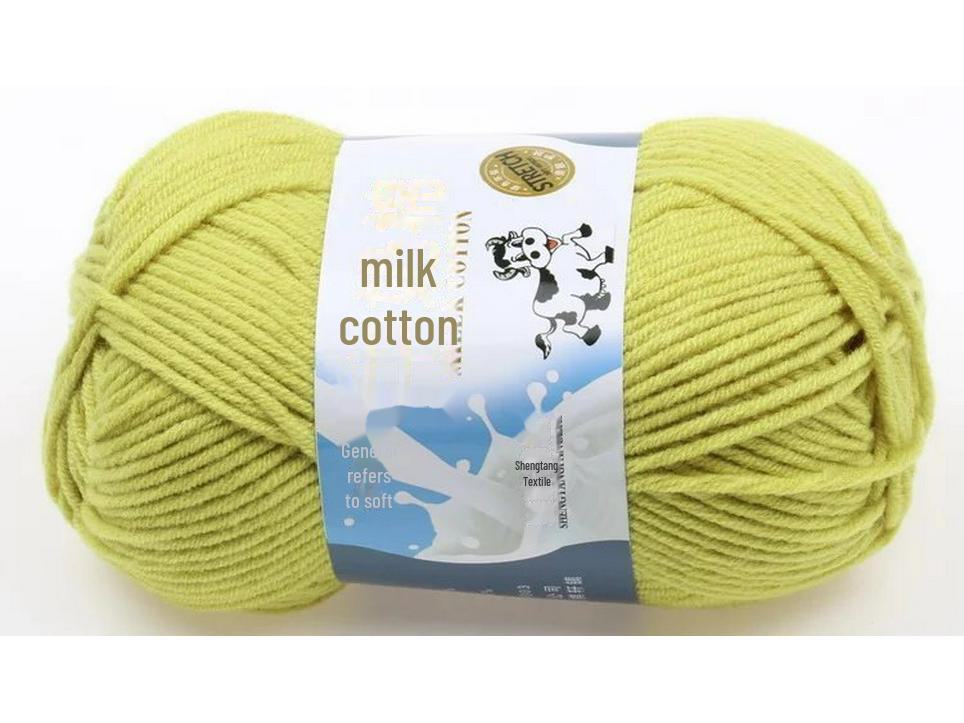 Комплект из 5 нитей детской шерстяной шапки и шарфа из молочной хлопковой пряжи средней толщины, ручная работа