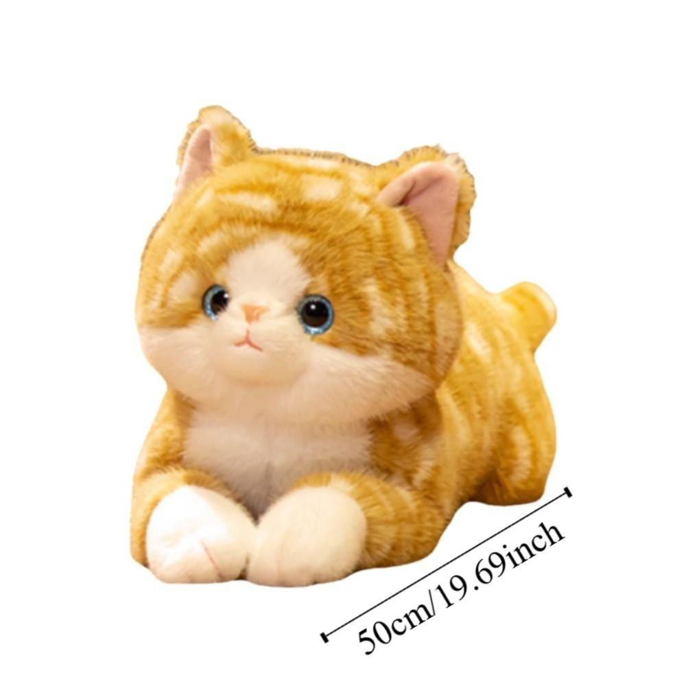 Cuddly Lifelike Cat Doll Lovely Simulation Stuffed Cat  Desktop Decoration