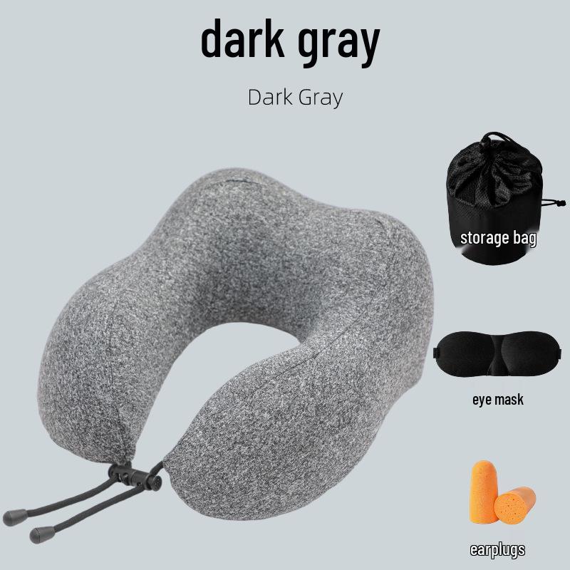 Портативная U-образная подушка с эффектом памяти для поддержки шеи для путешествий и офиса