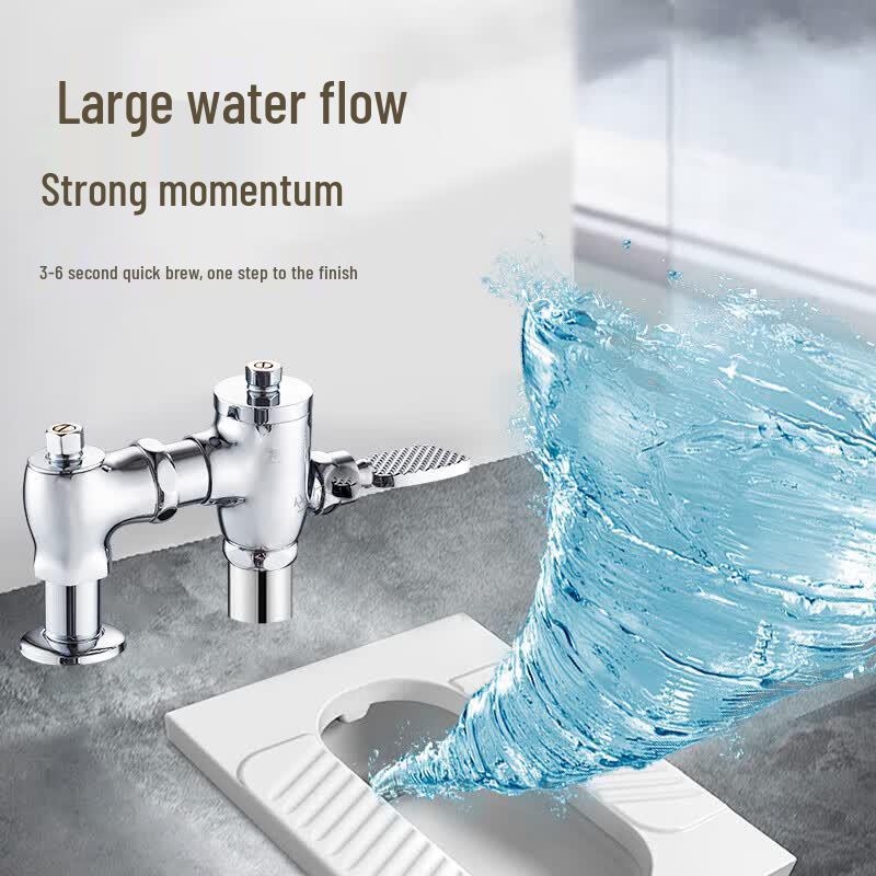 Pujiaya Ret retractable Squat Toilet Foot Pedal & Hand Press Flush Valve