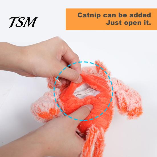 Wagging Lobster Pet Toy Floppy Interactive Dog USB Rechargeable Vibration Modes Cat Skin-friendly Electric Realistic Catnip Addable Stress-relieving