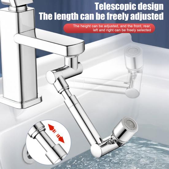 1/2 шт. Поворотный удлинитель крана Сверхпрочный сплав Выдвижная штанга Аэратор для раковины ванной комнаты и кухни Вращающийся удлинитель крана Фильтр с 2 режимами распыления