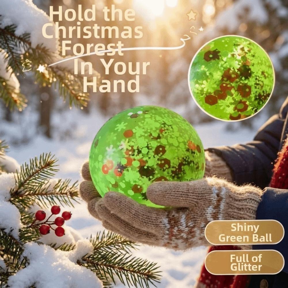 Transparent TPR Snowflake Sequins Pinch Le Kneading Mini Glitter Squeeze Ball Christmas