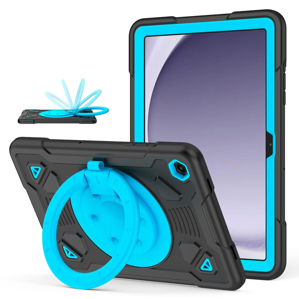 Чехол для планшета Samsung Galaxy Tab A9+ / Tab A11+ с ручкой-держателем, подставкой, дизайн 'Космическая планета', PC + Силиконовый чехол для планшета