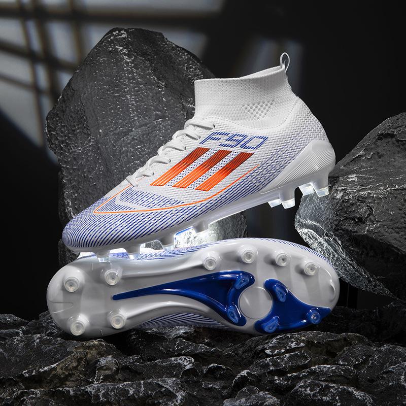 C Romecy Высокие Фрисби Обувь для футбола с искусственным газоном Мужские и женские шипы Сломанные шипы Студенческие детские кампусные игровые туфли