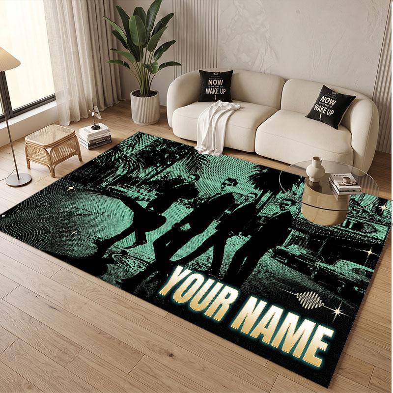 Custom Name Crystal Velvet Rug,Arctic Monkeys Comfortable Anti Slip Floor Mat For Room Decoration