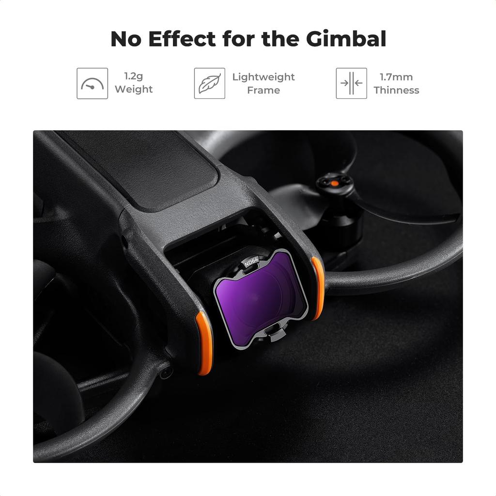 K&F Concept Upgrade 4Pack ND Filter Kit Compatible with DJI Avata 2, ND8 ND16 ND32 ND64 Neutral Density Filters Drone Lens Accessories, Multi-Coated