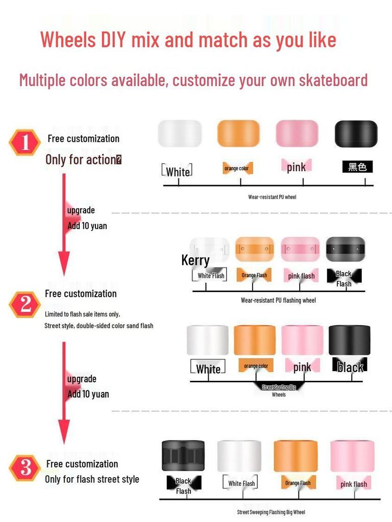 Начинающий скейтборд с двойным изгибом для уличного катания - Профессиональная короткая доска для мальчиков, девочек и взрослых