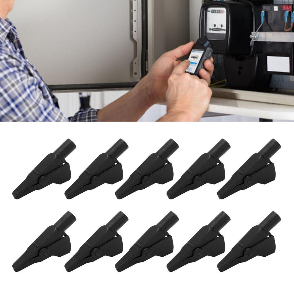 10Pcs J.60032 Banana Test Clip Enclosed Electrical Test Clips with 4mm for Electronic Instruments