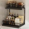 Rustproof 2-Tier Under Sink Organizer Carbon Steel Slide Out Cabinet Storage Shelf  for Kitchen