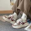 Женские ретро кроссовки цвета хаки 2025 осень и зима новая резиновая мягкая подошва платформа маффин женские повседневные спортивные туфли