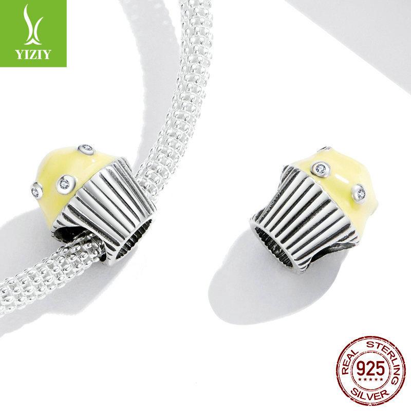 Еда Десерт Послеобеденный чай Коллекция шоколадных бусин Карта, Летний напиток Серебряные бусины 925 пробы