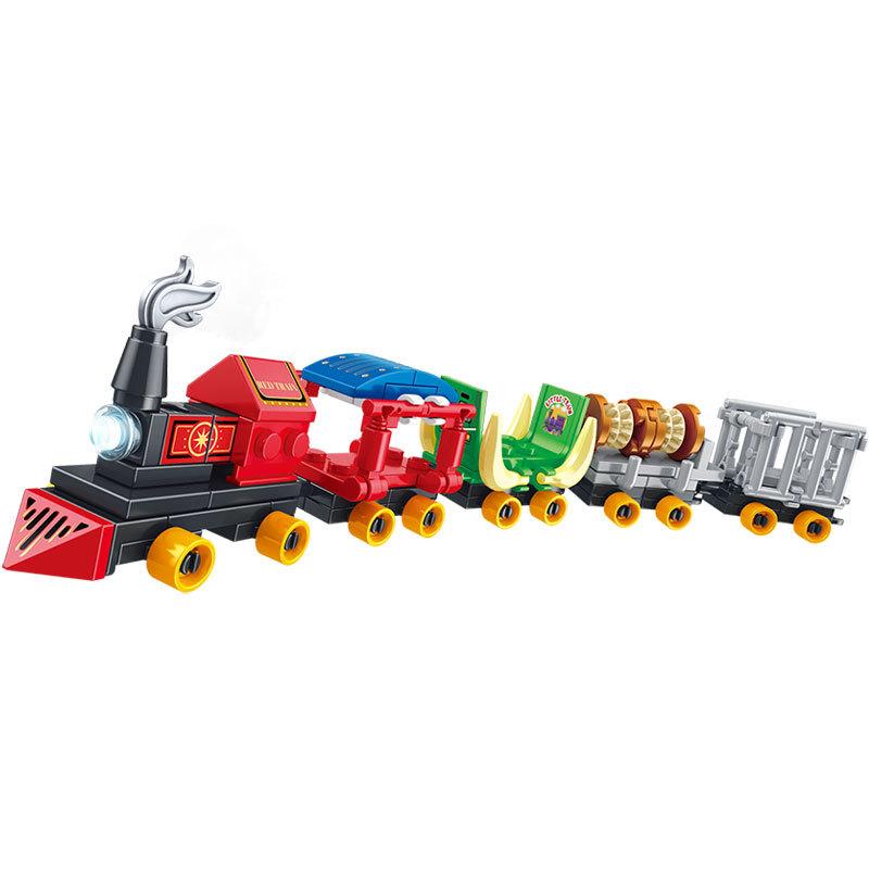 Kids Train Team Simple Building Blocks Car Assembly Toy for Boys Puzzle Set