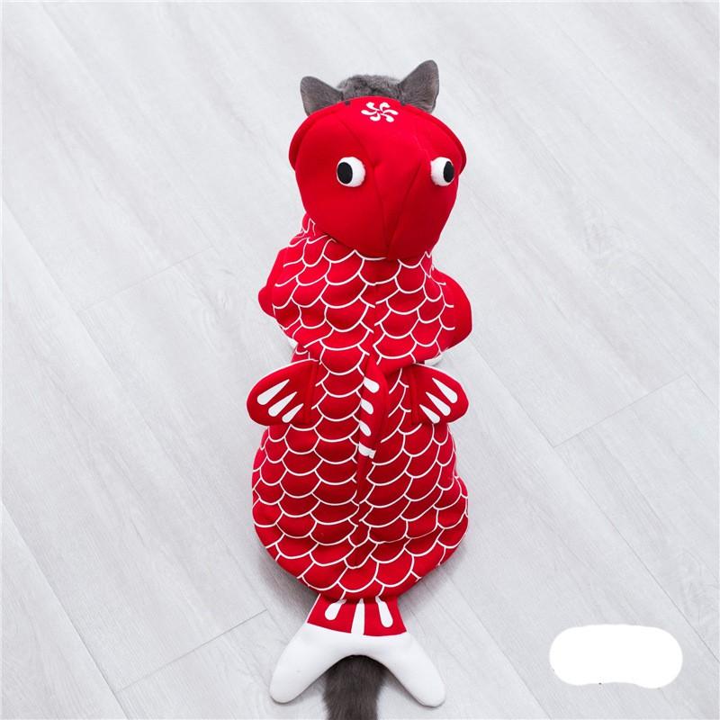 Pet Costume Fish Shape Dog Outfit Halloween Dress Up Cotton Vest Small Medium Large Dogs