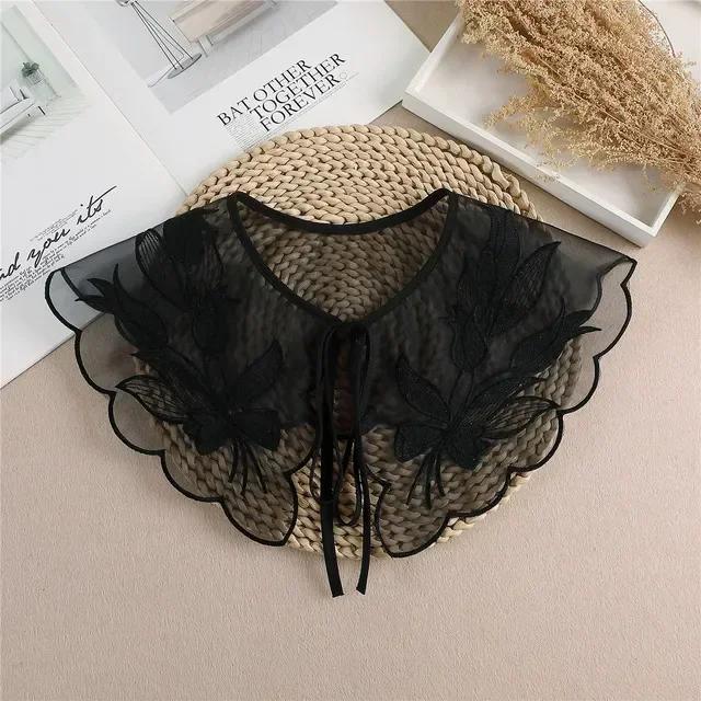 Summer Bow Tie Shawl White Fake Collars for Women Removable Dress Detachable Collar Wrap Shawl  False Collar Decor