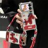 Вышивка трехмерный пони для чехла apple 17promax iPhone16/15/14/13 pro красный ремешок чехол