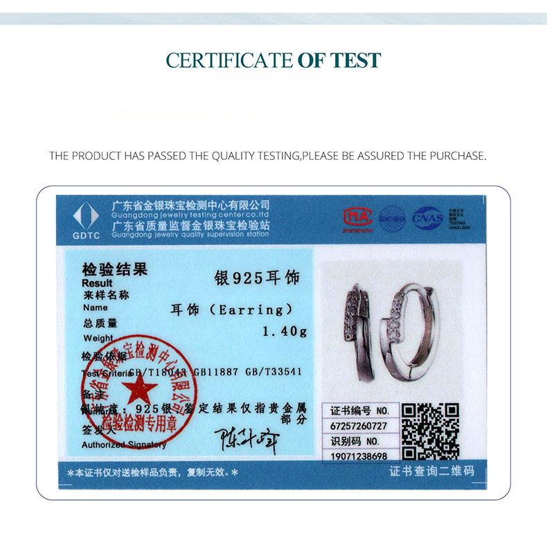 Shining Single Row Light Luxury Moissanite Ear Buckle Women'S S925 Sterling Silver Classic Four-Claw Earrings Earrings