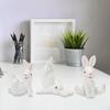 3Pcs Garden Rabbit Miniature Figurines Resin Ornament Cute Collectible Bunny Statues,