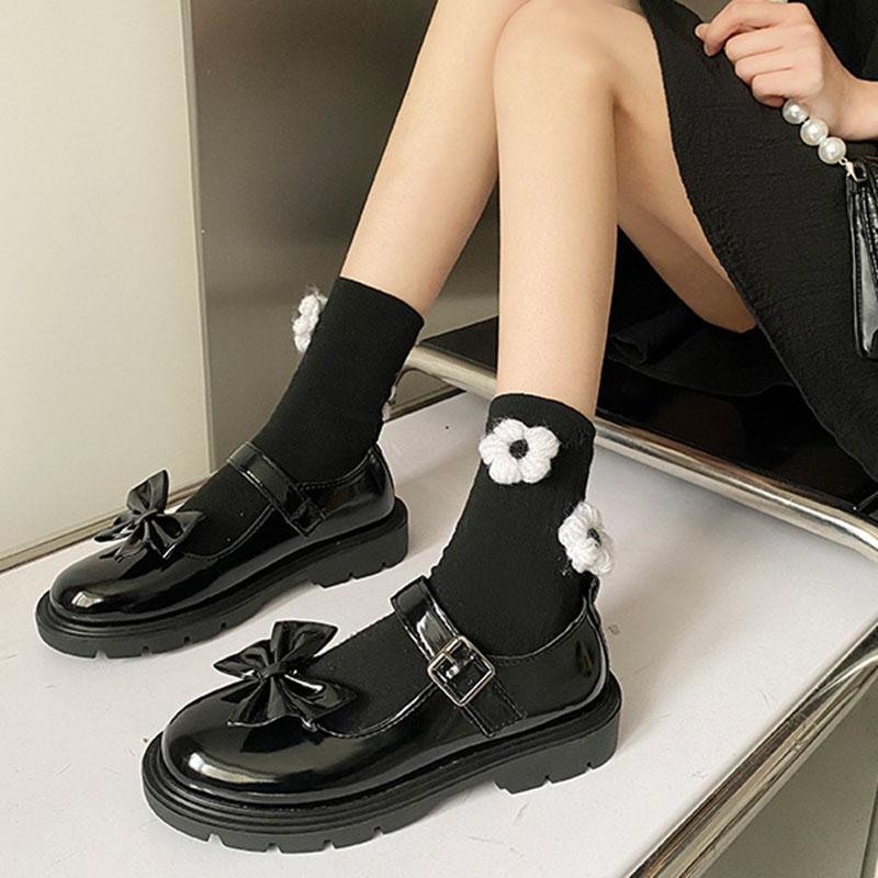 Женские черные туфли в стиле Лолиты, повседневные туфли на каблуках Мэри Джейн на платформе, женские винтажные туфли-лодочки для женщин, студенческие туфли на низком каблуке
