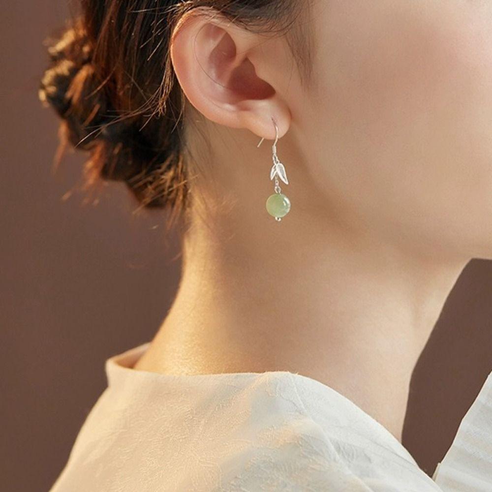 Винтажные круглые серьги-боулдеры в китайском стиле, серьги-гвоздики в стиле ханьфу для женщин