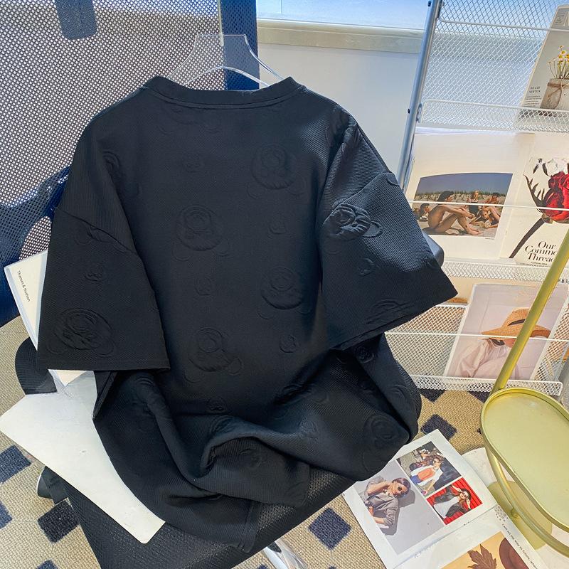 Летняя женская свободная тонкая футболка с короткими рукавами и вышивкой Niche