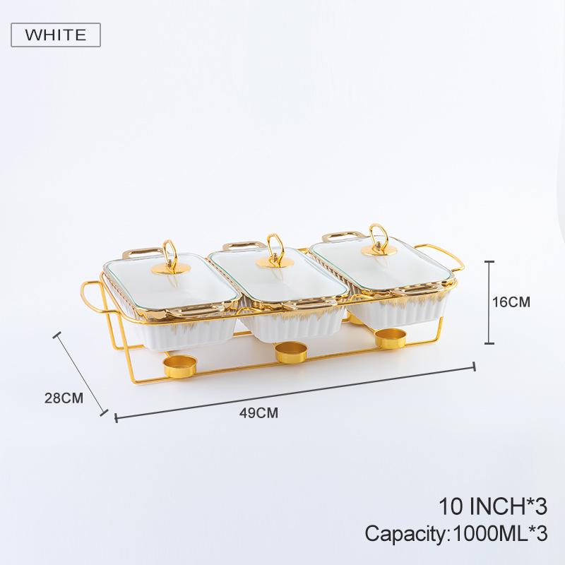 Керамическая кастрюля с двумя ухами и набор для выпечки, 3 предмета