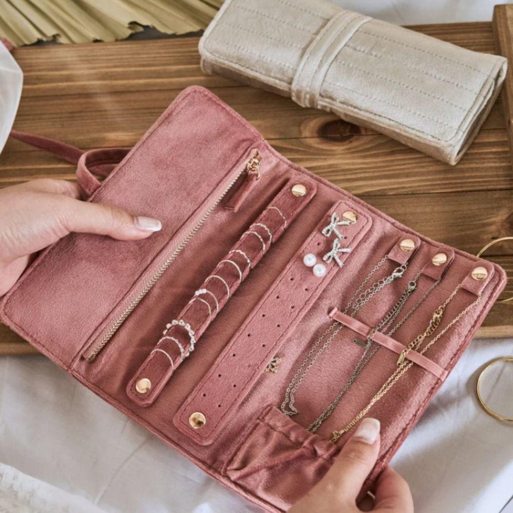 Lace Up Velvet Jewelry Packing Bag Bracelet Necklace Velvet Jewelry Holder  Vacation