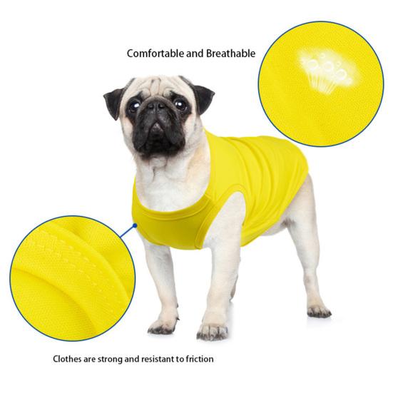 Жилет для собак, однотонная эластичная хлопковая футболка с круглым вырезом, летняя одежда для домашних животных, костюм щенка