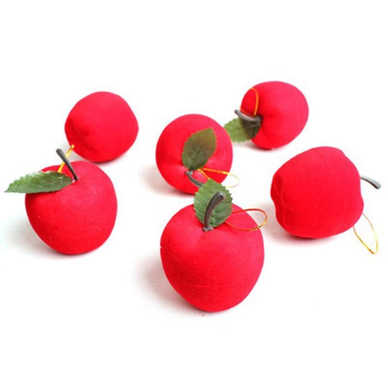 12pcs/bag 3cm Christmas Decoration Gifts Red Apple Pendant Christmas Tree Decorations Christmas Supplies KTY