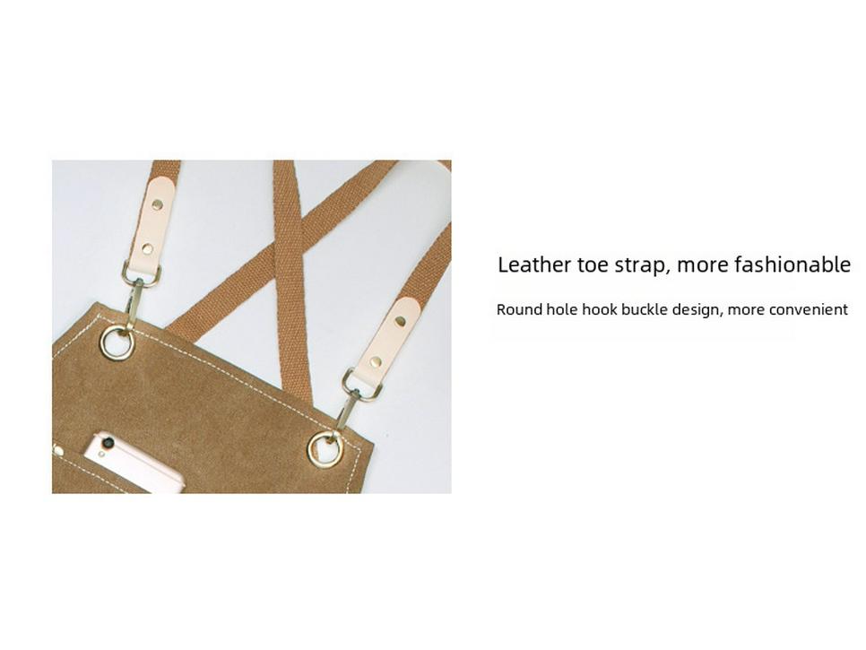 Фартук из холста с цветочным логотипом для молочного чая, выпечки, кухни и парикмахерской - утолщенный, для мужчин и женщин