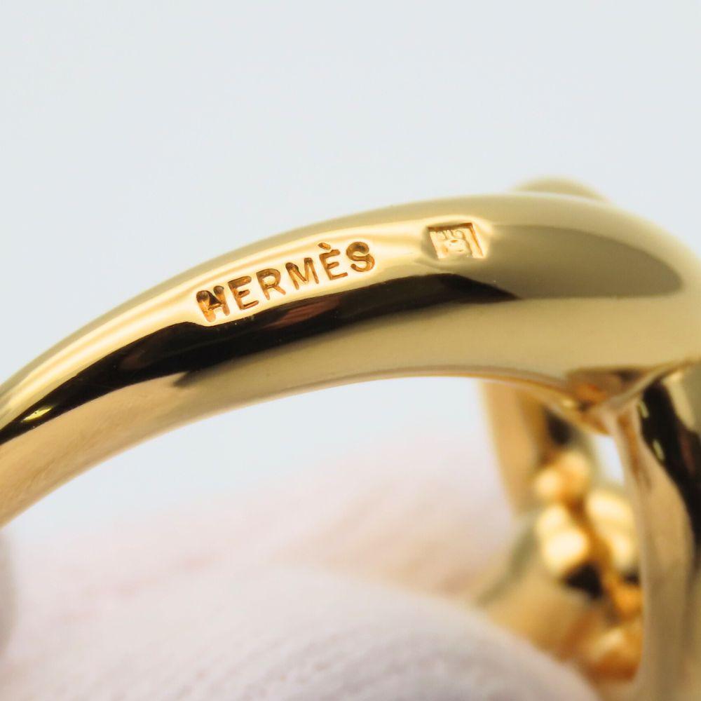 Б/у кольцо-держатель для шарфа HERMES, металл Mo, 10,9 г, золотое, с золотым покрытием