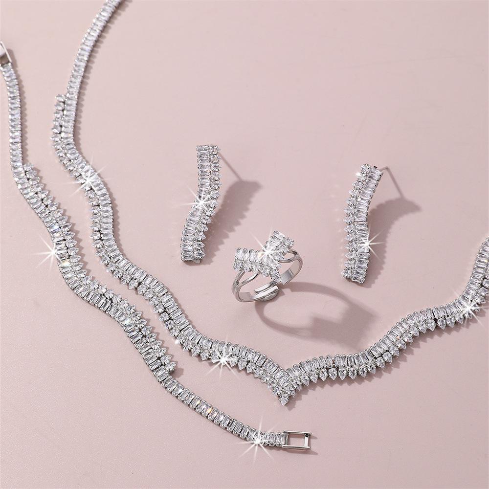 Make a Statement On Special Occasions with This Sparkling Zircon Jewelry Set