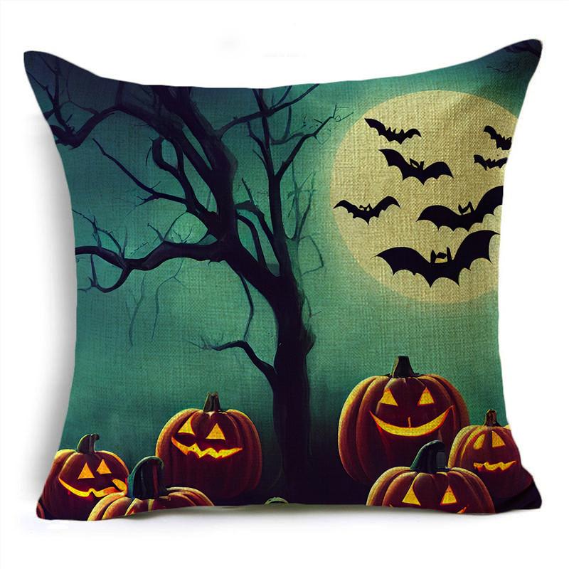 Хэллоуин Happy Тыква Фонарь Луна Кладбище Печати Чехлы для подушек Главная Гостиная Диван Украшение Наволочка