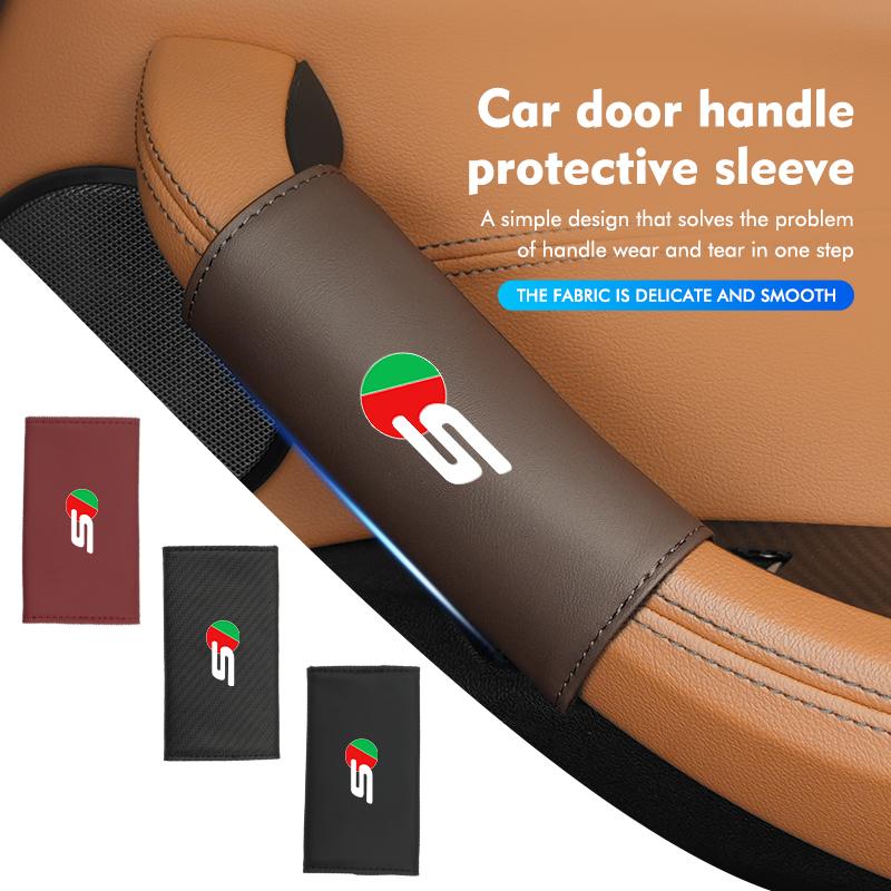 Car Door Handles Cover Leather Anti-Wear Protective Case For Jaguar XF XJ XFR XKR S-Type F-Type X-Type F-Pace I-Pace SS20