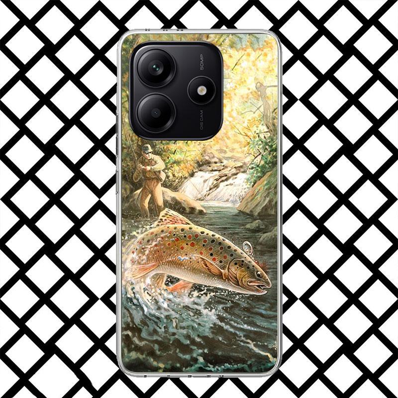 Hunting Fishing Man Phone Case for Xiaomi Redmi Note 15 14 14S 13 12 12S 11 Pro Plus 11E 11T 11S 10S 5G Soft Cover Fundas Redmi