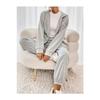 Women's Oversize Gray Zippered Unprinted Tracksuit Set