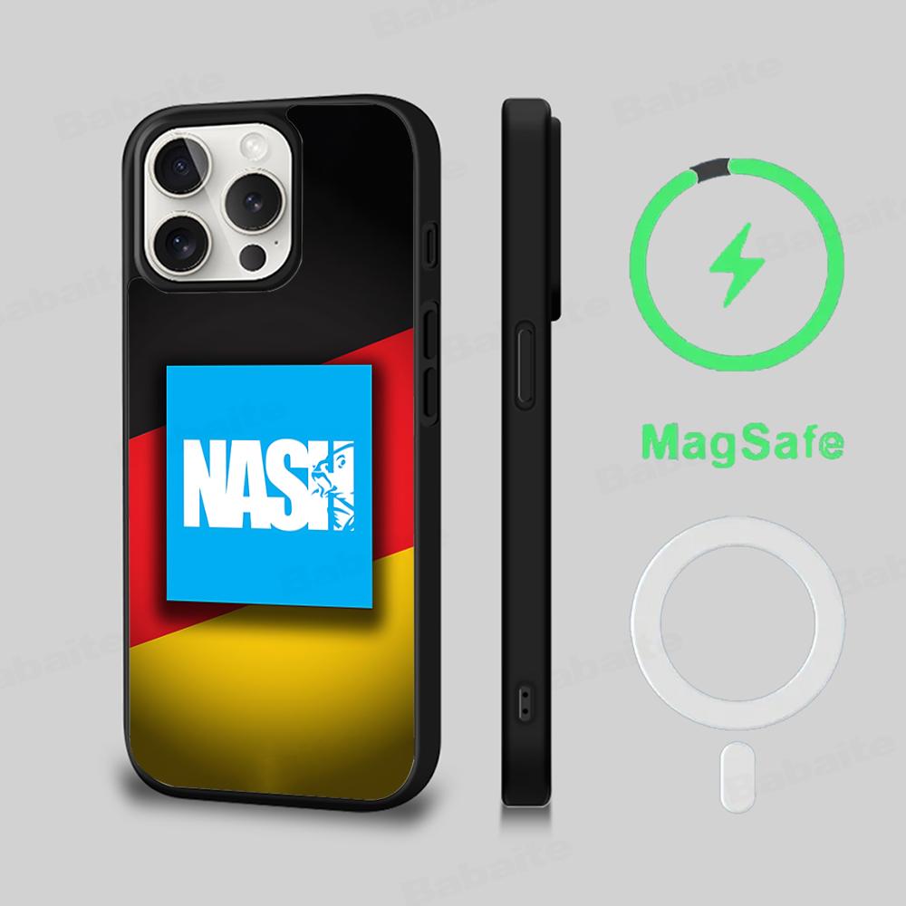 Чехол для телефона с логотипом Nash Fishing, Магнитный чехол для IPhone 16 14 13 12 11 15 Pro Max Plus, Чехол для беспроводной зарядки MagSafe