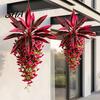 Realistic Hanging Plants for Porch Artificial Flowers, Outdoors, UV Resistant Faux Tropical Style Floral Basket Indoor Outdoor Greenery Porch, Patio,