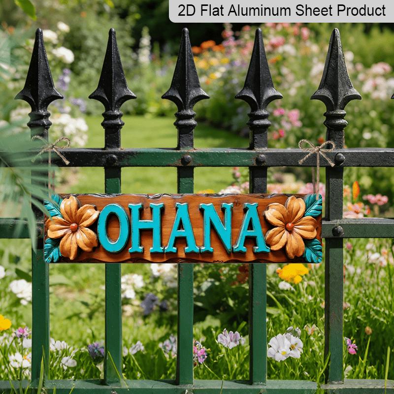 Металлическая табличка в стиле Охана - ретро настенное украшение со слоганом Ohana, Кованое алюминиевое настенное украшение, подходящее для кухонь, террас, дворов, кафе
