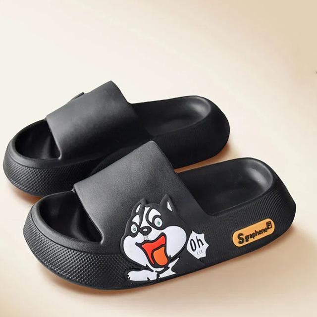 Женские тапочки на толстой подошве 5 см, милые наклейки принцессы, пляжные домашние сандалии для ванной комнаты, новые летние шлепанцы для пар, крутая обувь