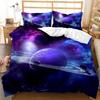 3D Galaxy Duvet Cover Set Single Double Twin/Queen 2pcs/3pcs/4pcs Bedding Sets Universe Outer Space Themed Bed Linen 2