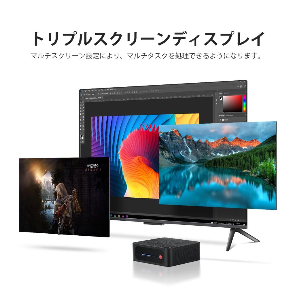 Beelink AMD Ryzen7 SER5 MAX 5800H Mini 32 ГБ DDR4 500 ГБ SSD Мини-компьютер с поддержкой WiFi Bluetooth Автоматическое включение ПК, (до 4,4 ГГц) 8С/16Т, 6, 5.2,