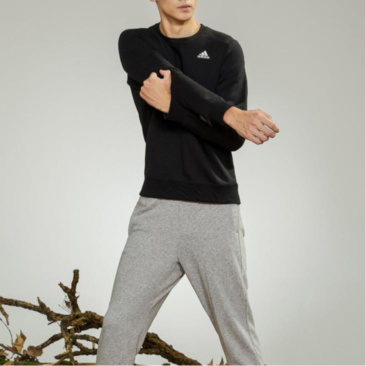 adidas Базовая толстовка с круглым вырезом Мужская Черная AY5504