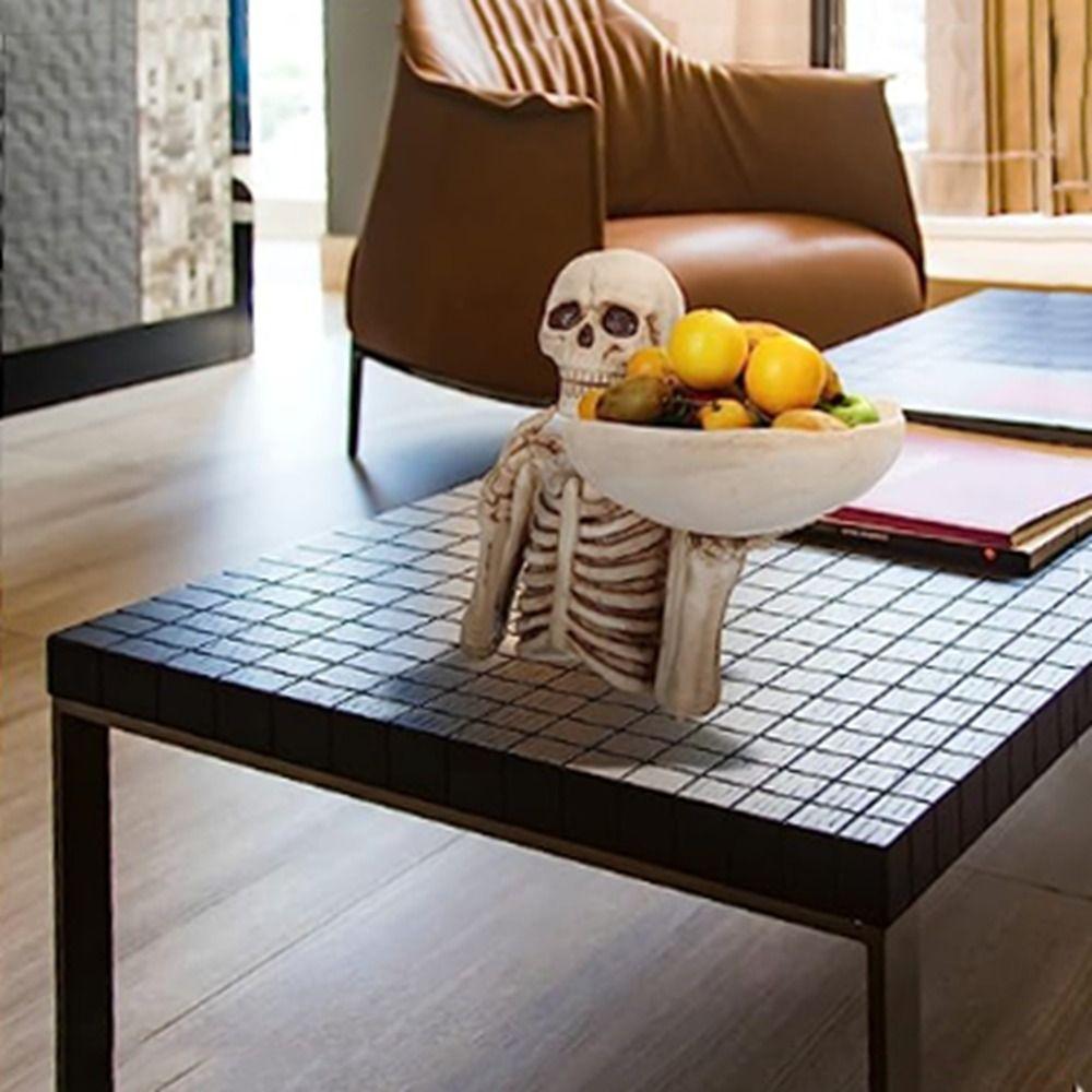 Resin Skull Storage Tray Skull Head Skeleton Fruit Plate Home Decor   Dresser
