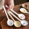Creative Ceramic Soup Spoon Japanese Tableware Eating Spoon Long Handle Spoons Kitchen Cooking Utensil Tool Teaspoon For Kitchen