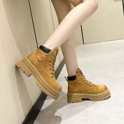 Ботинки Rhubarb Boots Толстая подошва Рабочие ботинки Ботинки Martin Женская обувь