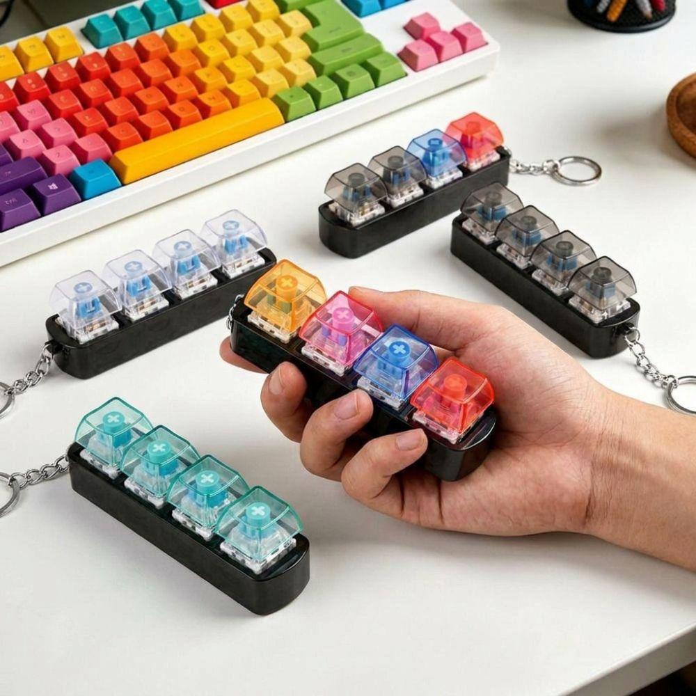Прозрачная механическая клавиатура 4 клавиши Клавиатура Fidget Clicker Портативная