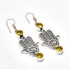 Citrine Gemstone Handmade 925 Silver Plated Jewelry Earring 2.08"