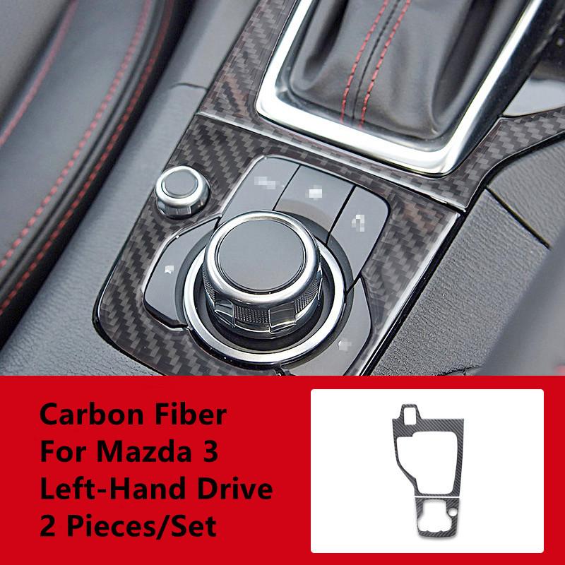 Углеродное волокно автомобильная дверь, панель переключения передач, центральное управление, декоративная крышка, наклейки для салона автомобиля Mazda 3 Axela