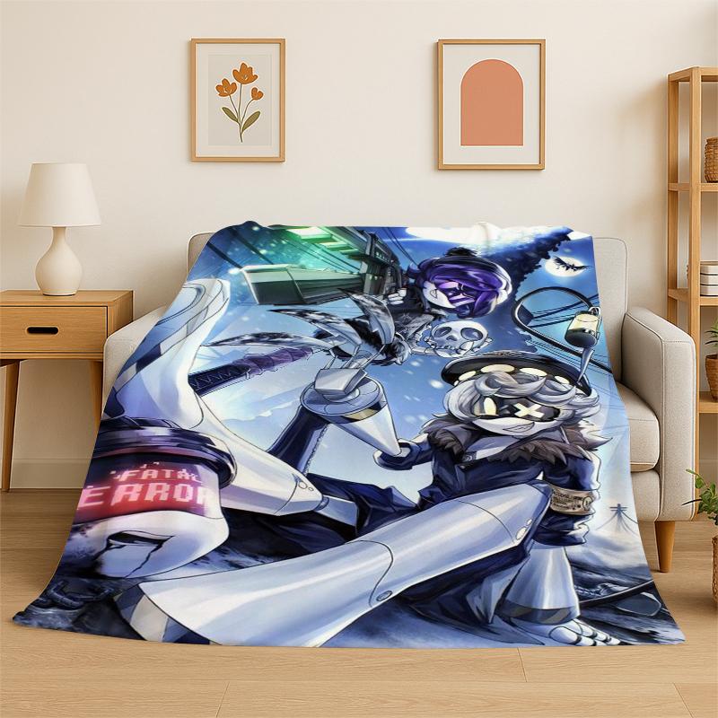 Cartoon Murder Drones Uzi V Robot Flannel Blanket Soft Warm Throw Blanket for Bedroom Living Room Bed Travel Camping Picnic